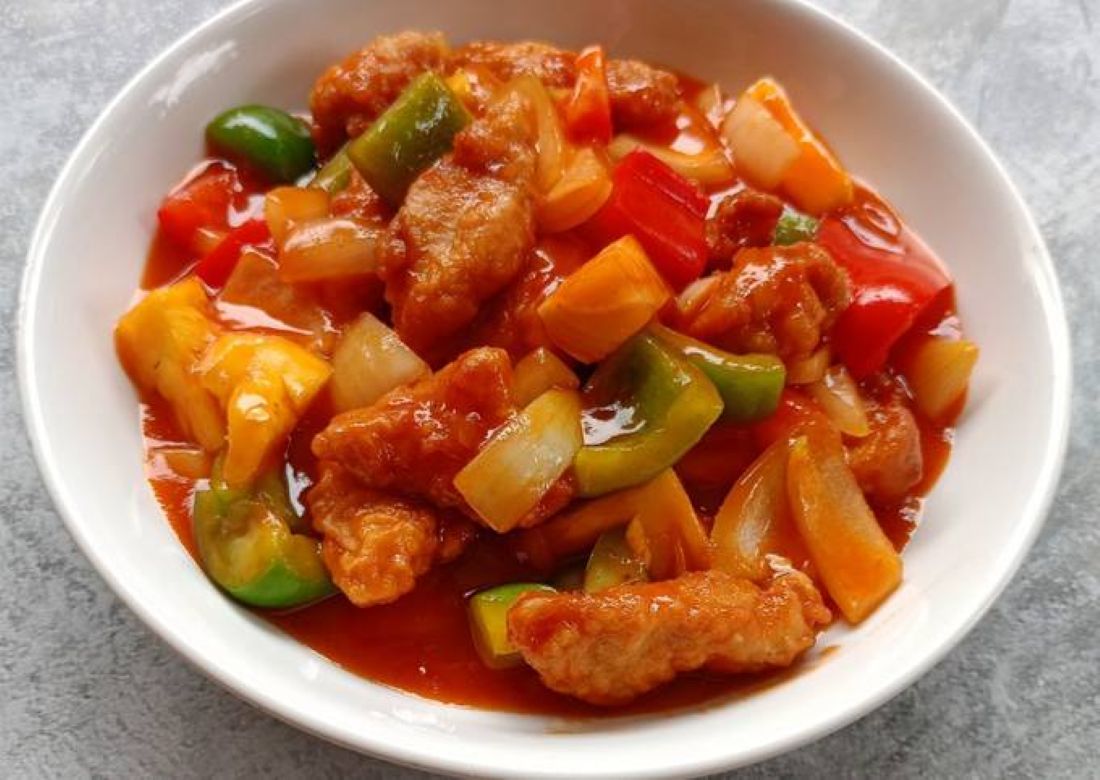 Pollo agridulce con verduras